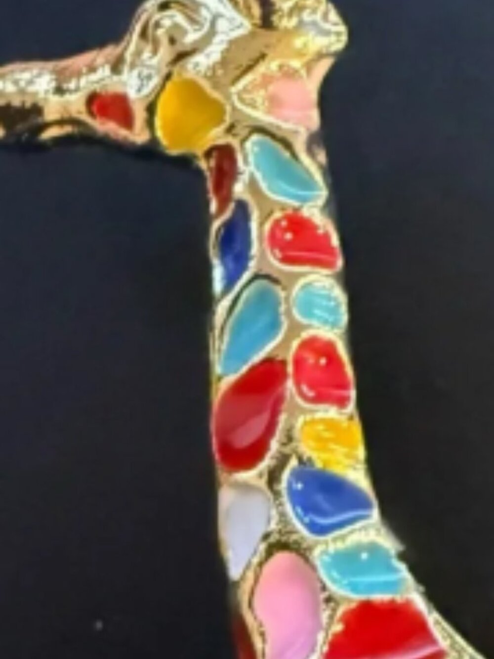 Colorful Mosaic Giraffe Brooch